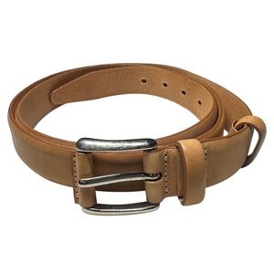 Orvis Genuine Leather Belt Made in Italy Silver Buckle Size 44 110